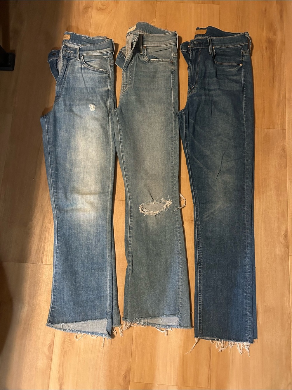 MOTHER Jeans - Light Blue, Medium Blue, Dark Blue